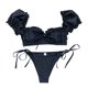 thumbnail image 5 of Gibobby Conjunto de Bañador Sexy Traje de baño de color sólido con relleno Bikini Conjunto de traje de baño para mujer Ropa de playa Trajes de baño de do(Negro,CH), 5 of 5