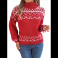 thumbnail image 3 of Suéteres para Mujer, Jerseys Casuales de Larga, Suéteres Cálidos, Tops de Punto Peludo, Suéter Grueso de Gran Tamaño. Rojo S, 3 of 10