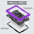 thumbnail image 2 of Case for Lenovo Tab 10.1 inch 2025 Release (TB-311FU/TB-311XU) with Screen Protector, 360 Degree Rotating Kickstand Hand Strap Heavy Duty Shockproof Cover with Shoulder Strap, Purple, 2 of 7