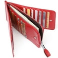 thumbnail image 3 of Huztencor Womens Leather Credit Card Holder Wallet RFID Blocking Wallet Women Card Case Purse Oil Wax Red, 3 of 8