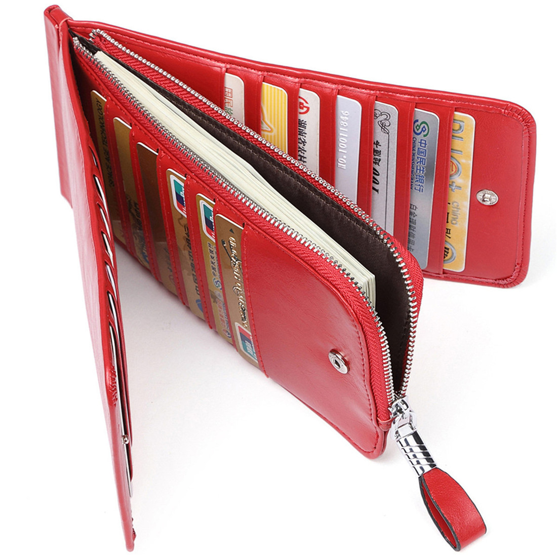 Huztencor Women's RFID Blocking Leather Card Wallet photo 3