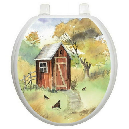 Toilet Tattoos Themes Watercolor Outhouse Toilet Seat Decal