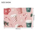 thumbnail image 4 of Yayeee Bath Rugs for Bathroom Floor Set of 2 Non Slip Fluffy Soft Absorbent Mat, Pink Christmas Cups, 4 of 7