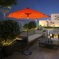 thumbnail image 2 of Costway 9' Solar LED Lighted Patio Market Umbrella Tilt Adjustment Crank Lift Orange, 2 of 9
