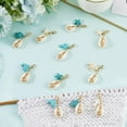 thumbnail image 3 of 1 Box 14Pcs Crochet Marker Charms Ocean Stitch Markers Golden Cowrie Shell Summer Turquoise Turtle Lobster Clasp Locking Knitting Charms for Jewelry Making Charm Diy Craft Sewing Weave Adult DIY, 3 of 7