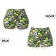 thumbnail image 5 of Lsque Lemons on Striped Pattern High Waisted Biker Shorts for Women-Tummy Control Fitness Athletic Workout Running Yoga Gym Shorts,Moisture-Wicking-Large, 5 of 9