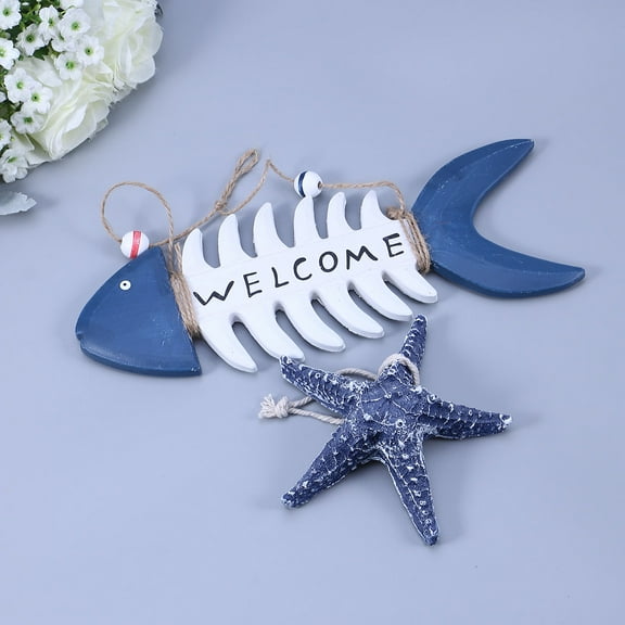 Milisten  2 Pcs/Set Welcome Door Sign Hanger Ornaments Fish Outdoor Decor