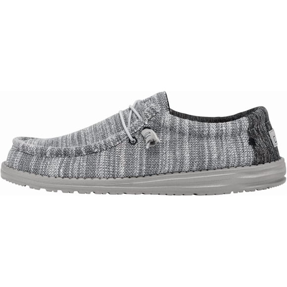 Mocasines Hey Dude Wally Stretch para Hombre en Gris Platino Talla 8