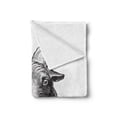 thumbnail image 2 of Goat Soft Flannel Fleece Throw Blanket, Vintage Engraved Image of Goat Head Drawing Wildlife Ruminant Mammal Concept, Cozy Plush for Indoor and Outdoor Use, 50" x 60", Black and White, by Ambesonne, 2 of 5