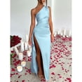 thumbnail image 4 of Women's One Shoulder Maxi Dress – Sexy High Slit Slim Fit Cocktail Evening Gown for Party  Valentine's Day, 4 of 6