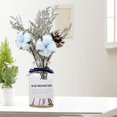 thumbnail image 3 of 1 Juego de flores secas, jarrón decorativo de cristal transparente para jardín de primavera Flor de cinta azul, 3 of 8
