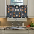 thumbnail image 2 of Yayeee Kitchen Curtains Tier Pair Light Filtering 27"x36" Rod Pocket Short Cafe Window Panel, Orange Checkered Pattern, 2 of 7