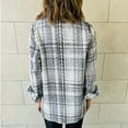 thumbnail image 2 of Female Long Sleeve Jacket Contrasting Color Block Women Button Down Plaid Coat Stylish Loose Polyester Fiber Comfortable For Outdoor For Dating ANGGREK Ropa, 2 of 7