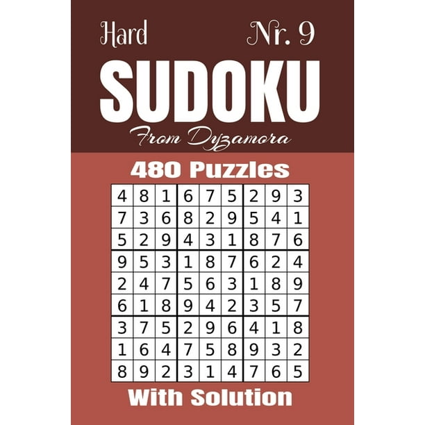 Hard Sudoku Nr 9 480 Puzzles With Solution Paperback Walmart Com Walmart Com