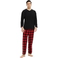 thumbnail image 6 of U2SKIIN Couple Pajama Sets, Plaid Matching Pajama Set for Men and Women Soft Warm Pjs Set（Black/Buffalo Plaid-red Mens, Medium）, 6 of 7