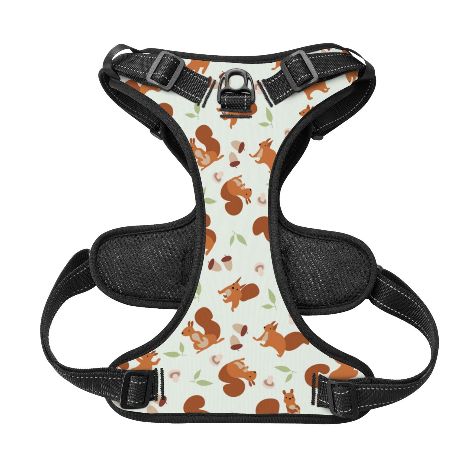Picia Squirrel Playing No-Pull Dog Harness Reflective Front Clip Vest with Handle,Step-in Air Dog Harness,Adjustable 2 Metal Rings 4 Buckles,Easy to Put on & Take Off