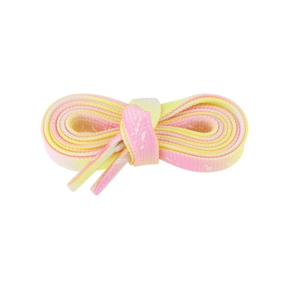Unisex Flat Glow in the Dark Splatter Painted Shoe Laces Fun Shoelaces for Sneakers 1 Pair Pink-Yellow 120cm/47.24"