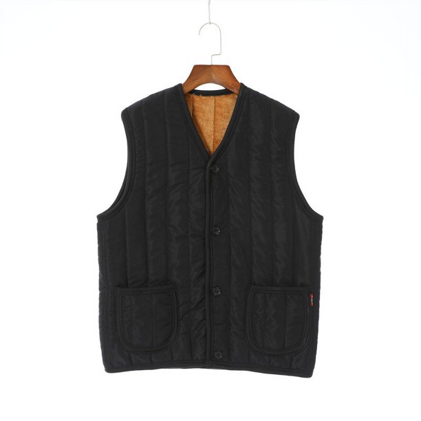 Chaleco de algodón de talla grande para hombres de mediana edad y ancianos de otoño e invierno chaleco de terciopelo cálido para invierno