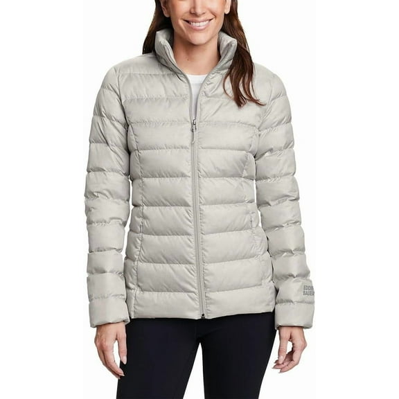 Eddie Bauer Women's CirrusLite Down Jacket, Light Gray, Large