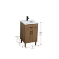 thumbnail image 2 of Elegant Kitchen and Bath Chandler 20 Inch Single Bathroom Vanity In Walnut Brown, 2 of 13