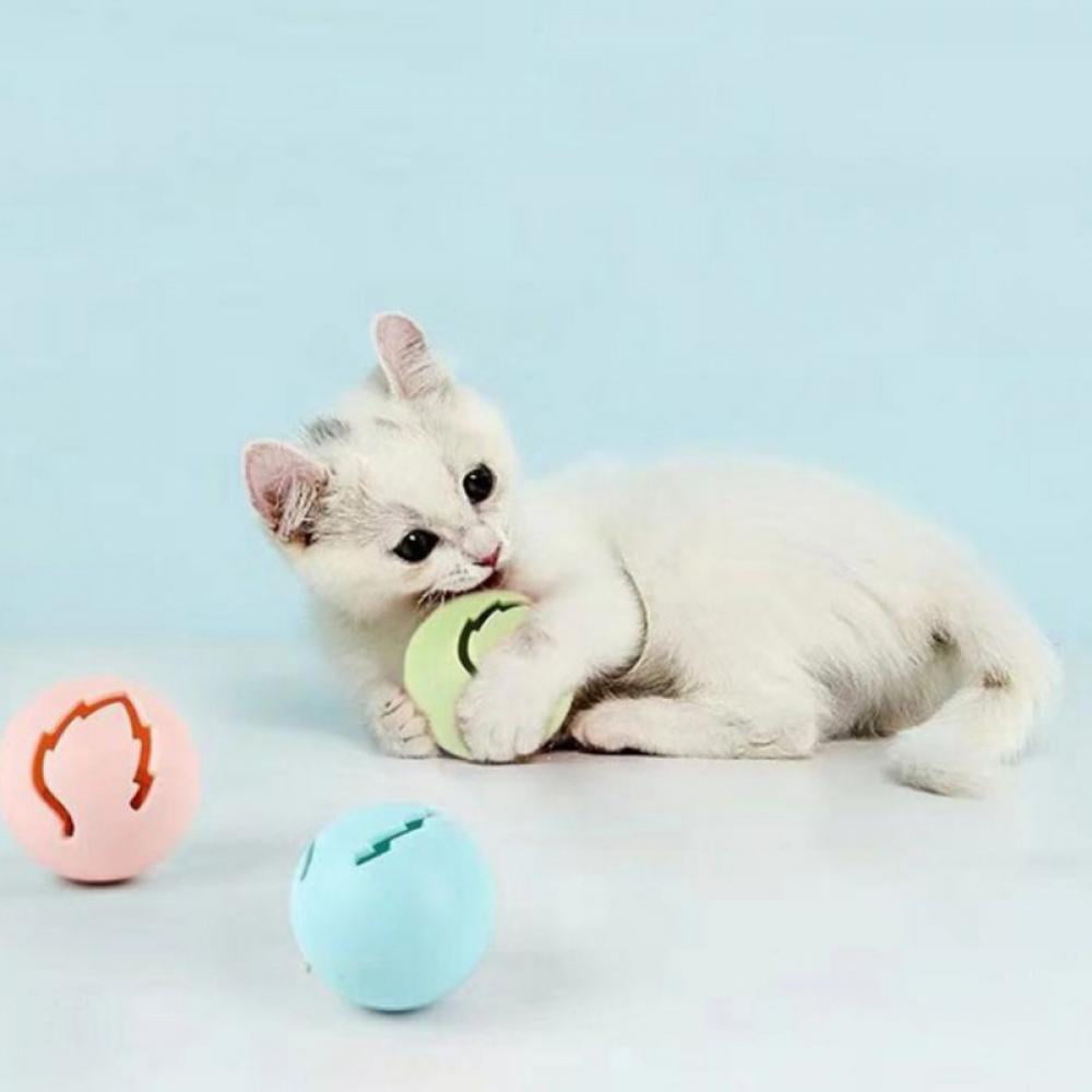3Pcs/Set Pet Kitten Cat Fish Toy Bell Furry Ball Funny Chewing Play Activity Toy 
