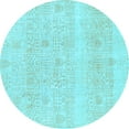 thumbnail image 1 of Ahgly Company Indoor Round Abstract Light Blue Modern Area Rugs, 8' Round, 1 of 4