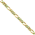 thumbnail image 2 of 10K Solid Yellow Gold 1.25mm Figaro Link Chain Necklace, 2 of 4