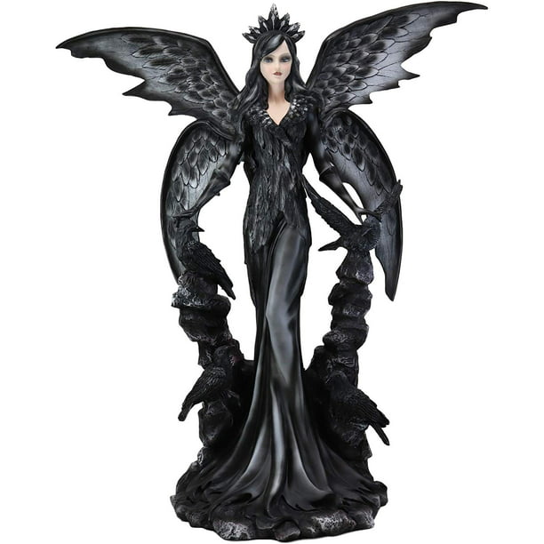 Ebros Large Gothic Raven Fey Fairy Queen Maleficent With Crown Statue 24 Tall Dark Skies Harbinger Of Doom Patroness Crow Celestial Goddess Figurine Halloween Ossuary Macabre Home Decor Accent Walmart Com