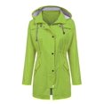 thumbnail image 1 of Gabardina impermeable LOMON con capucha larga para mujer, 1 of 6