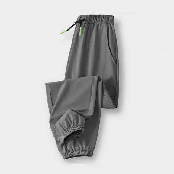 HOMADLES Boys Joggers Pants Outdoor Hiking Elastic Waist Quick Dry Jogger Pants with Drawstring Dark Gray 10 T