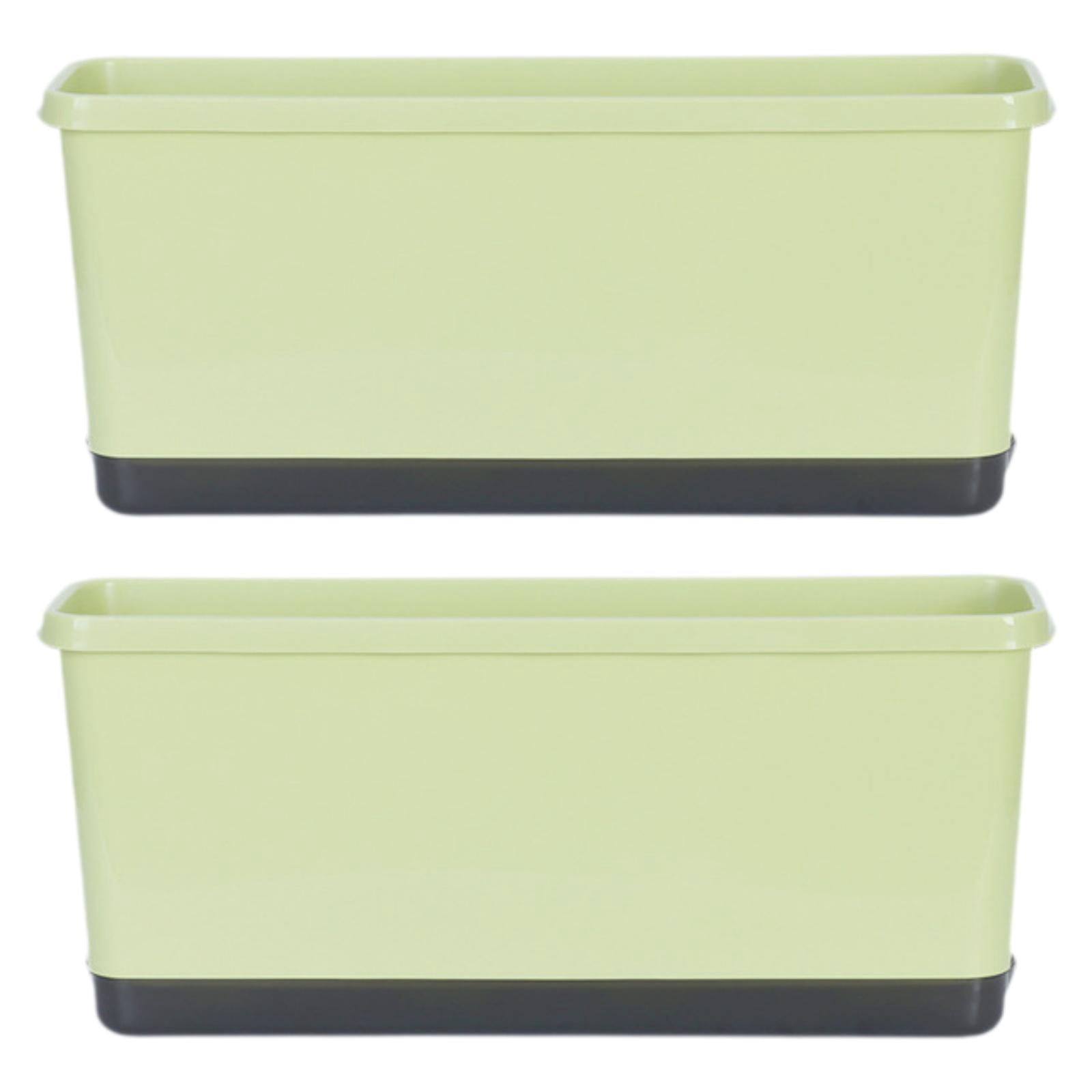 Bothyi 2 Pieces Window Box Planter Flower Pot Accessories Versatile with Drainage Holes Light Green