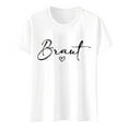 thumbnail image 4 of Womens Athletic Tops Women's Casual Fashion Shirt Women Blank Women Short Shirt Long Sleeve Tee for Long Sleeve Space Violet Womens Short T T White 3XL, 4 of 4