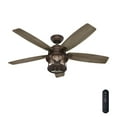thumbnail image 2 of Hunter 52 inch Outdoor or Indoor Ceiling Fan with LED Lights and Remote Control - Standard Mount Ceiling Fan, 5 Blades, For Patio, Porch, Garage, or Living Room - Coral Bay 51469, Weathered Copper, 2 of 17