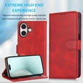 thumbnail image 5 of ShellTech Compatible with iPhone 16 Wallet Case, [RFID Blocking] 3 Card Holder Stand with Credit Card Slot PU Leather Magnetic Protective Flip Cover ,Red, 5 of 9