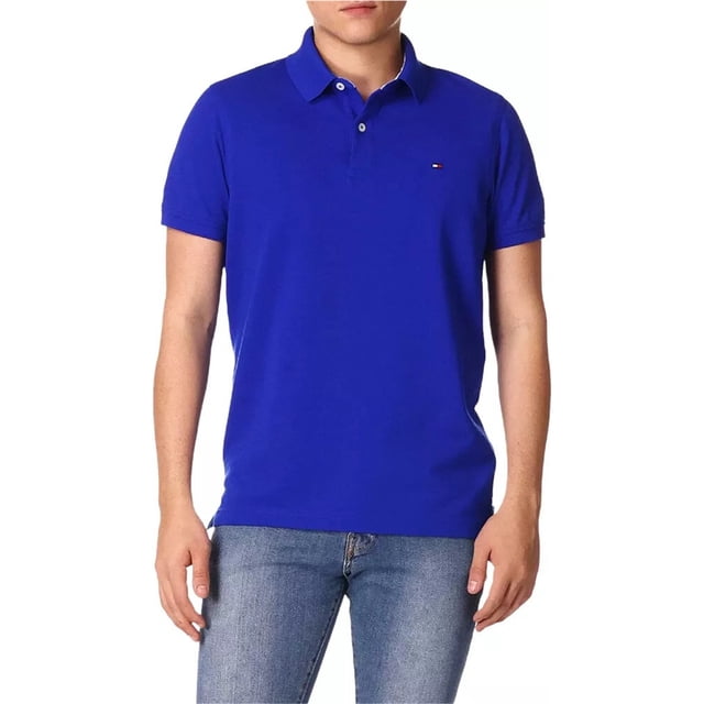 Tommy Hilfiger Polo en Coton pour Homme, Bleu, Moyen