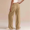 thumbnail image 5 of My Orders Placed By Me QATAINLAV Women's Summer Linen Palazzo Pants Loose Fit Flowy High Waisted Wide Leg Pants Solid Casual Long Beach Pants with Pockets Khaki M, 5 of 9