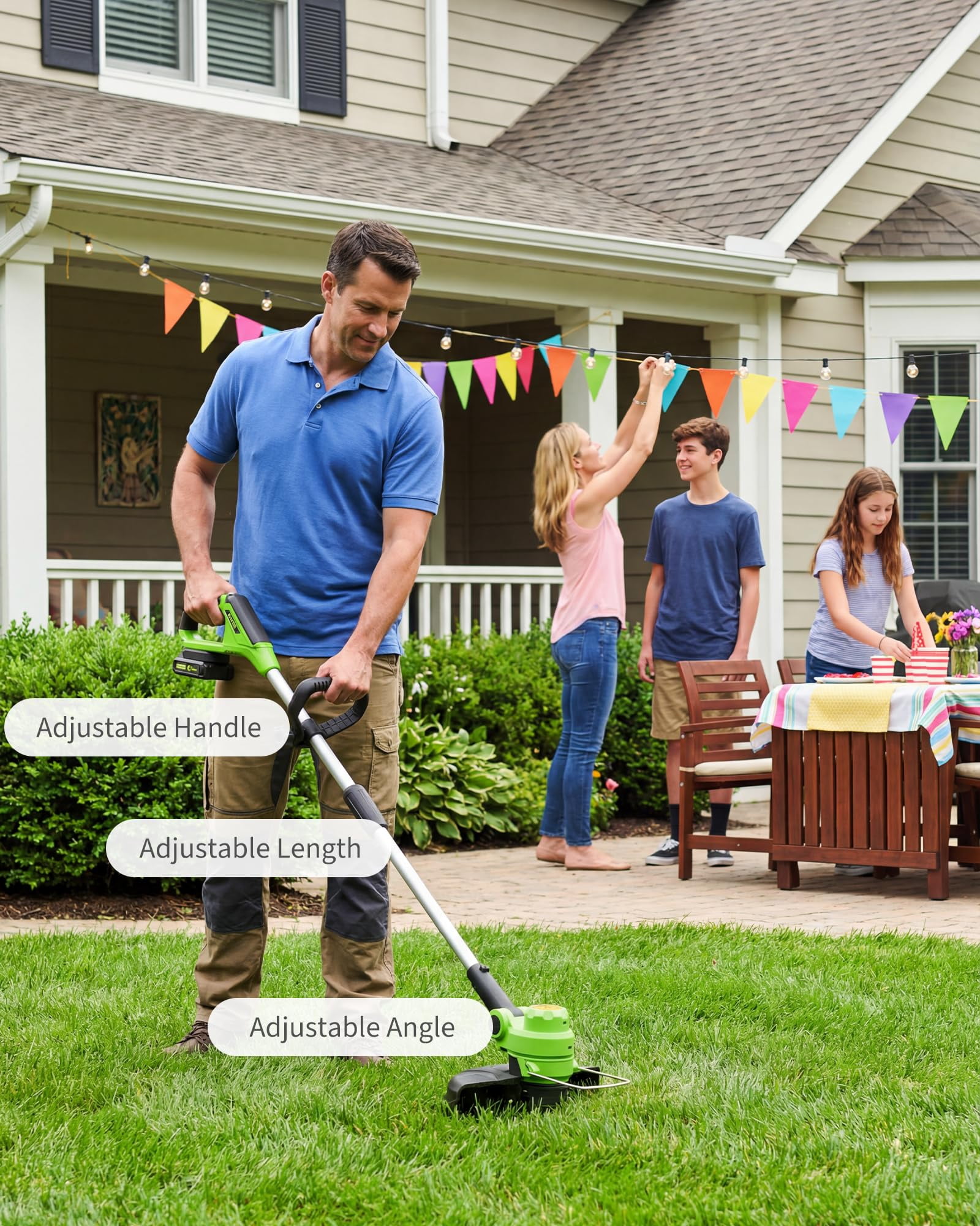 Cordless String Trimmer & Leaf Blower Combo 20V – Electric Lawn Edger and Yard Blower Set, Lightweight Outdoor Garden Tools for Grass Trimming, Lawn Edging & Leaf Cleanup