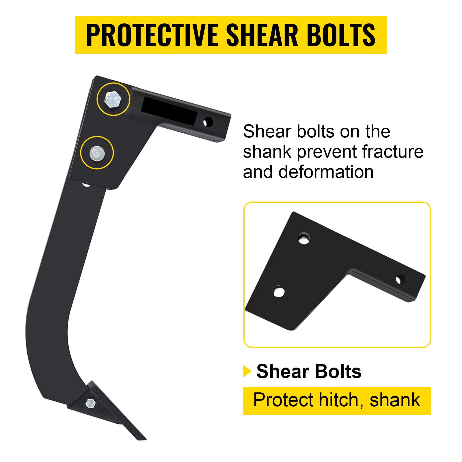 VEVOR Hitch Mounted Ripper Box Scraper 18" Shank Fit for 2" Receiver Adapters