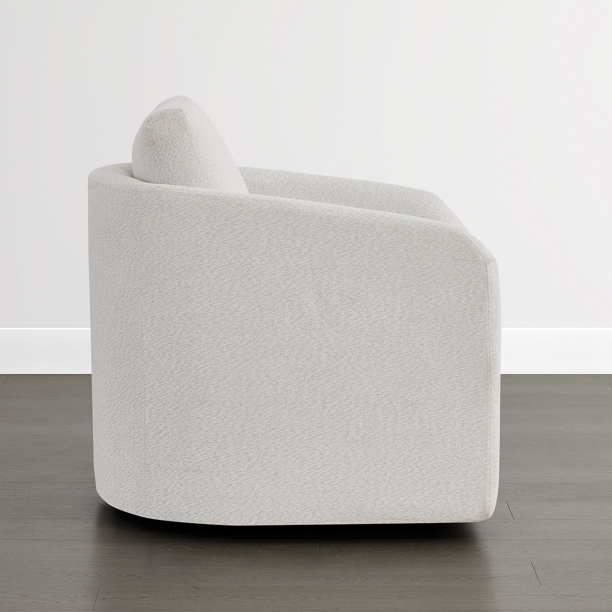 Spruce & Spring Modern Upholstered Swivel Barrel Accent Chair with Removable Slipcover White, Single Chair