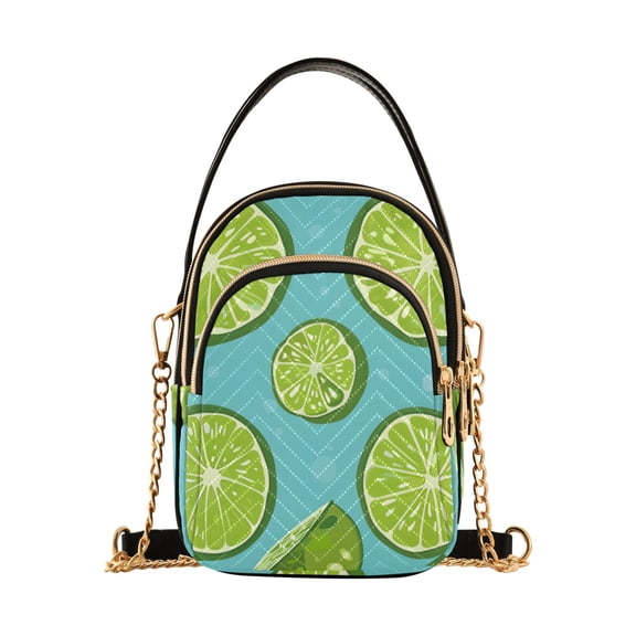 joogoo Women Lemon Pattern Chain Crossbody Bags Shoulder Handbag Phone Purse