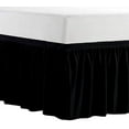 thumbnail image 3 of Premium Dorm Bed Skirt, Ruffled Dorm Size Bed Skirt - 100% Cotton Blend Fabric Dorm Bed Skirt Black - Dorm Bed Skirt Twin XL Size College Dorm Bed Skirt 42" Drop - Black, 3 of 5