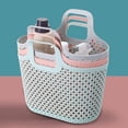 thumbnail image 3 of suministros de baño Cesta de almacenamiento portátil para ducha, cesta de plástico flexible con asa organizadora para baño, despensa, cocina, dormitorio universitario, camping, color gris Ormromra DLM402-2, 3 of 3