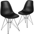 thumbnail image 1 of 2 Pk. Elon Series Black Plastic Chair with Chrome Base, 1 of 9