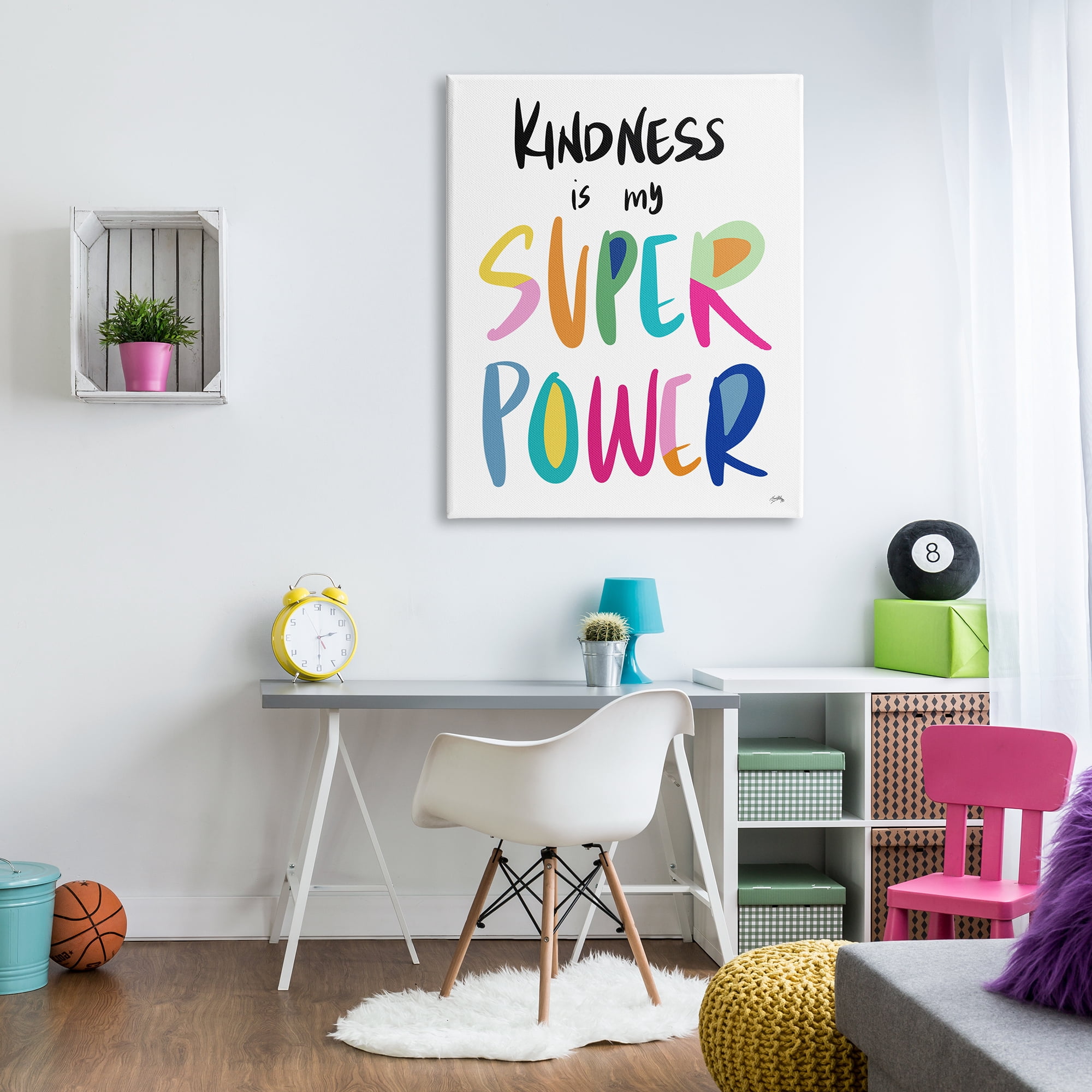 Stupell Industries Kindness is My Super Power Motivational Hero Phrase Inspirational Painting Gallery Wrapped Canvas Print Wall Art, 36 x 48