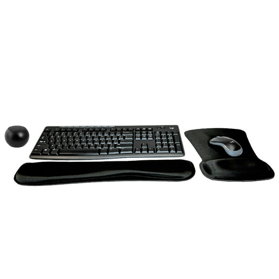 Logitech MK270 Wireless Keyboard & Mouse Combo Active Lifestyle Travel Home Office Must-Have Modern Bundle with Mini Portable Wireless Bluetooth Speaker, Gel Wrist Pad & Gel Mouse Pad