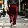 thumbnail image 5 of Men's and Big Men's Baggy Sweatpants Open Bottom Cotton Blend Joggers Drawstring Elastic Waist Athletic Workout Casual Cargo Pants, 5 of 5