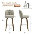 thumbnail image 5 of Foreate Swivel PU Bar Stools Set of 1, 29" Uholstered Leather with Button-tufted Mid-Back & Wood Legs, Modern Chair Kitchen Pub Island Counter Stool, 5 of 11