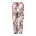 thumbnail image 3 of felwors Tummy Control Workout Capris Leggings for Women High Waist Athletic Yoga Pants with Pockets Gym Running Hiking Pink for Size L, 3 of 4