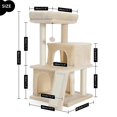 thumbnail image 6 of Pefilos 33" Cat Tree Tower for Indoor Cats, Cat Condo with Sisal Scratching Posts, Scratching Board, Plush Perch, Kitty Kitten Play House, Beige, 6 of 11