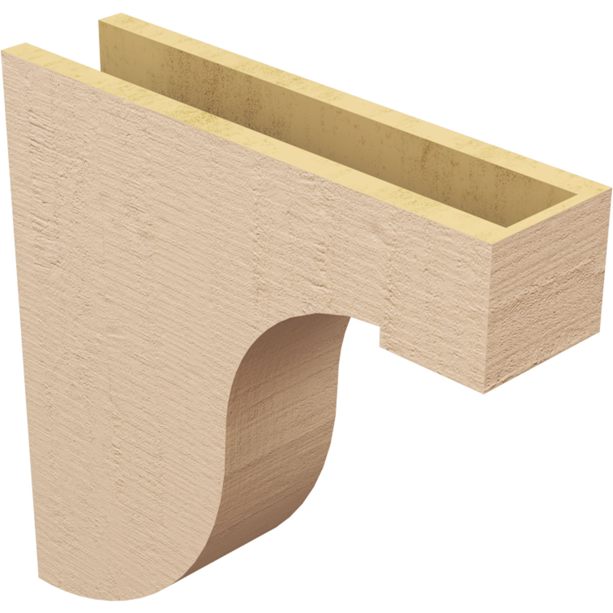 5"W x 20"D x 20"H Thin Del Monte Rough Cedar Woodgrain TimberThane Corbel, Primed Tan